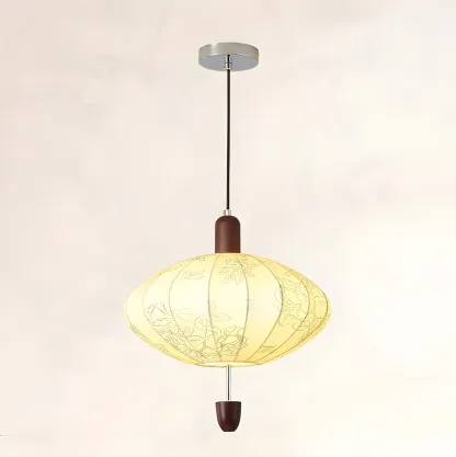 Elegant Floral Fabric Pendant Chandelier for Living Room Image - 14