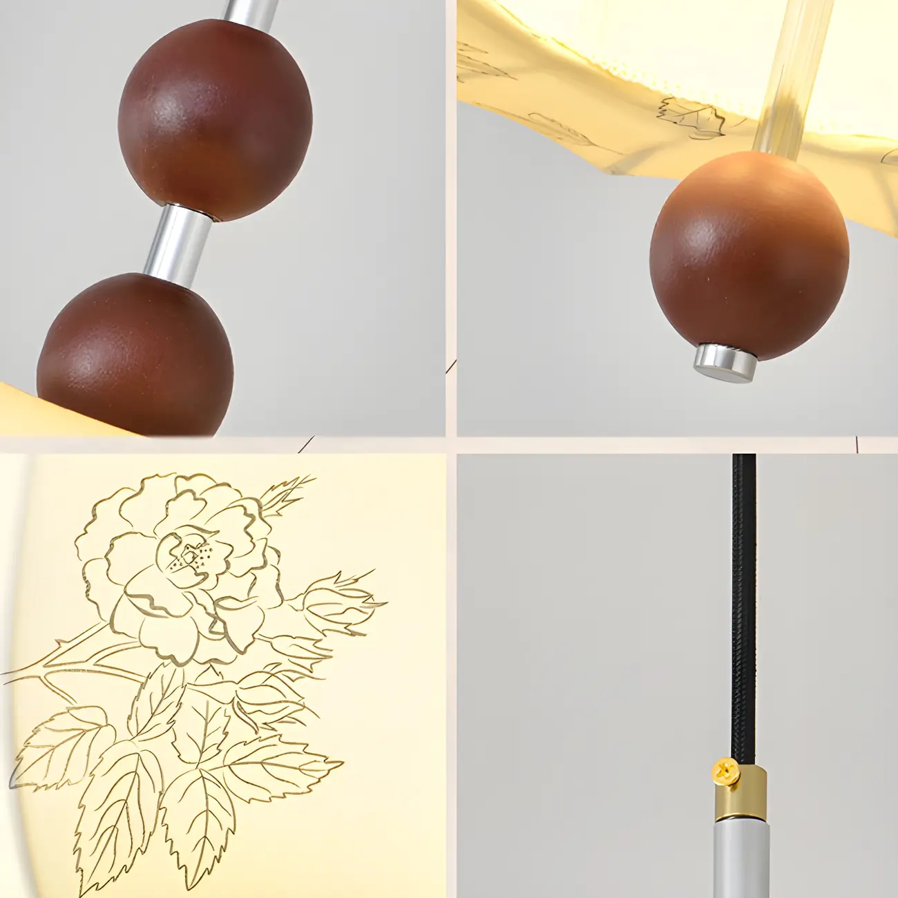 Elegant Floral Fabric Pendant Chandelier for Living Room Image - 15 | homeyfad