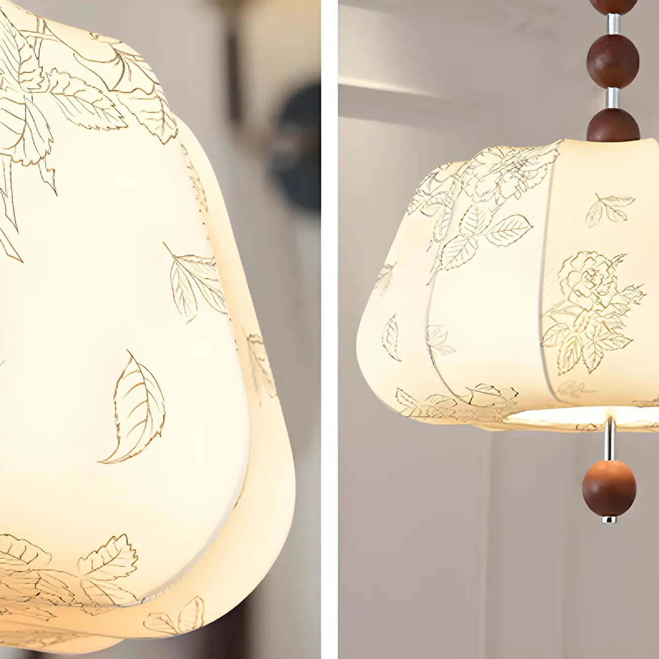 Elegant Floral Fabric Pendant Chandelier for Living Room Image - 16 | homeyfad