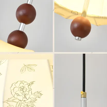 Elegant Floral Fabric Pendant Chandelier for Living Room Image - 18