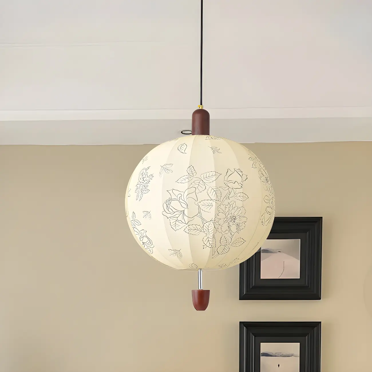 Elegant Floral Fabric Pendant Chandelier for Living Room Image - 8 | homeyfad