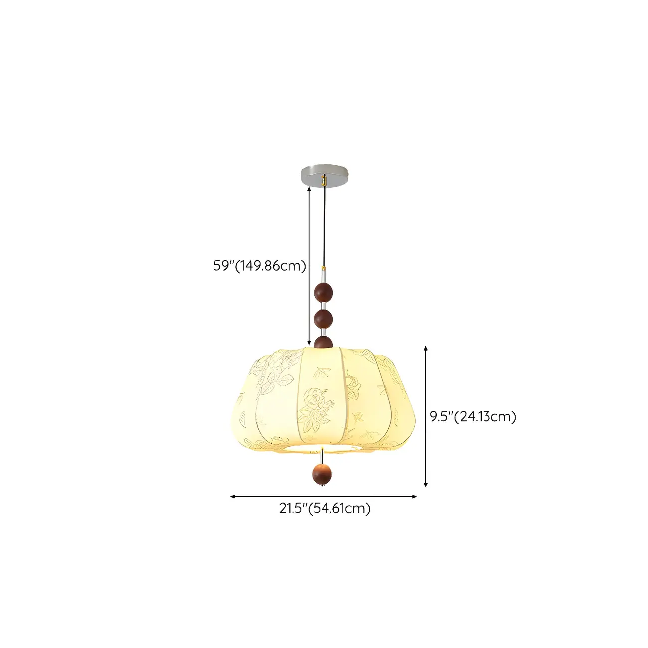 Elegant Floral Fabric Pendant Chandelier for Living Room Image - 20 | homeyfad