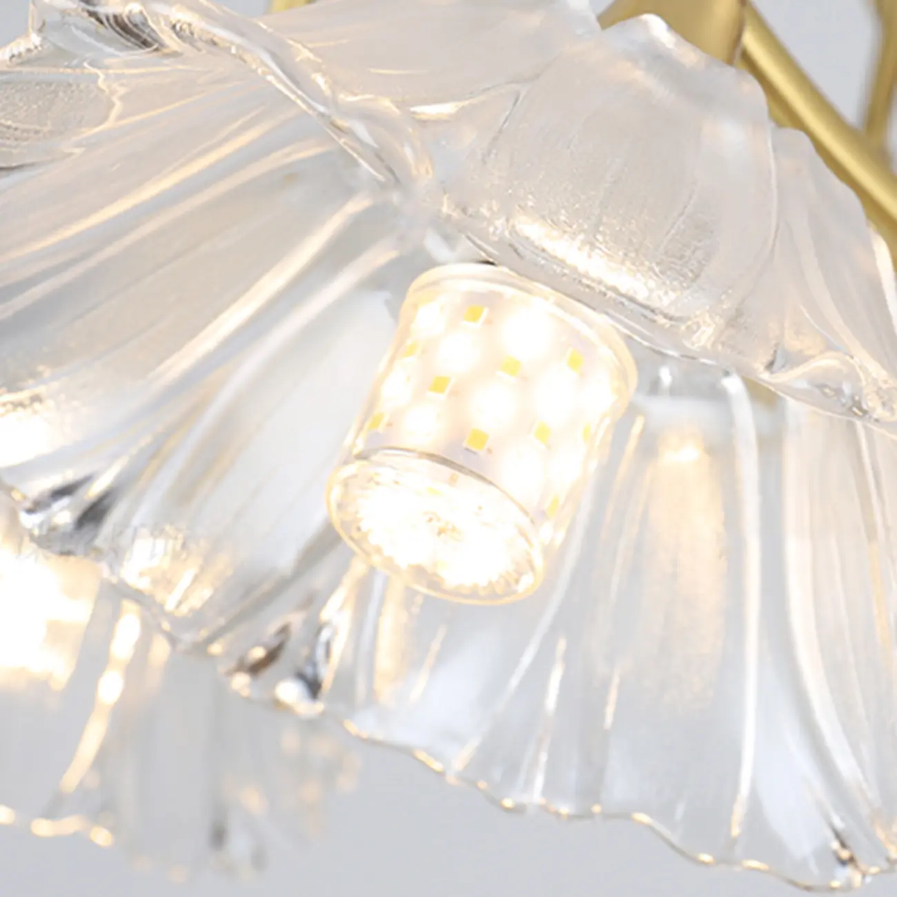 Flower Shaped Modern Gold Semi-Flush Ceiling Light with 3-Light Image - 9 | homeyfad