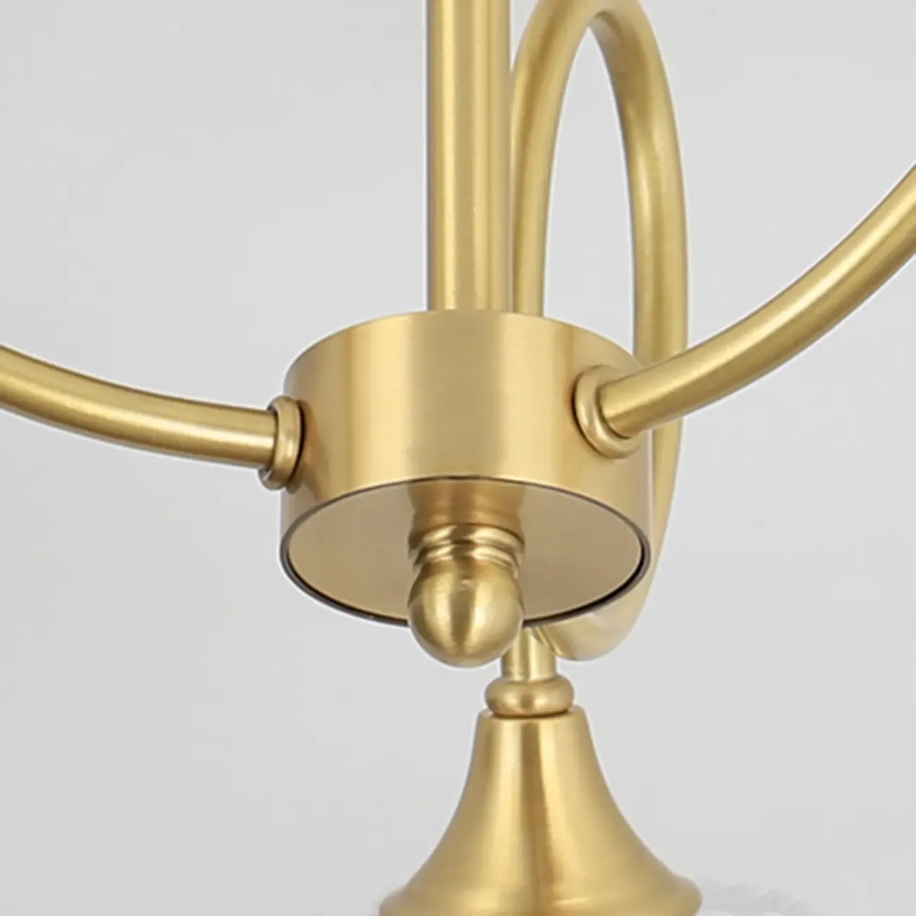 Flower Shaped Modern Gold Semi-Flush Ceiling Light with 3-Light Image - 10