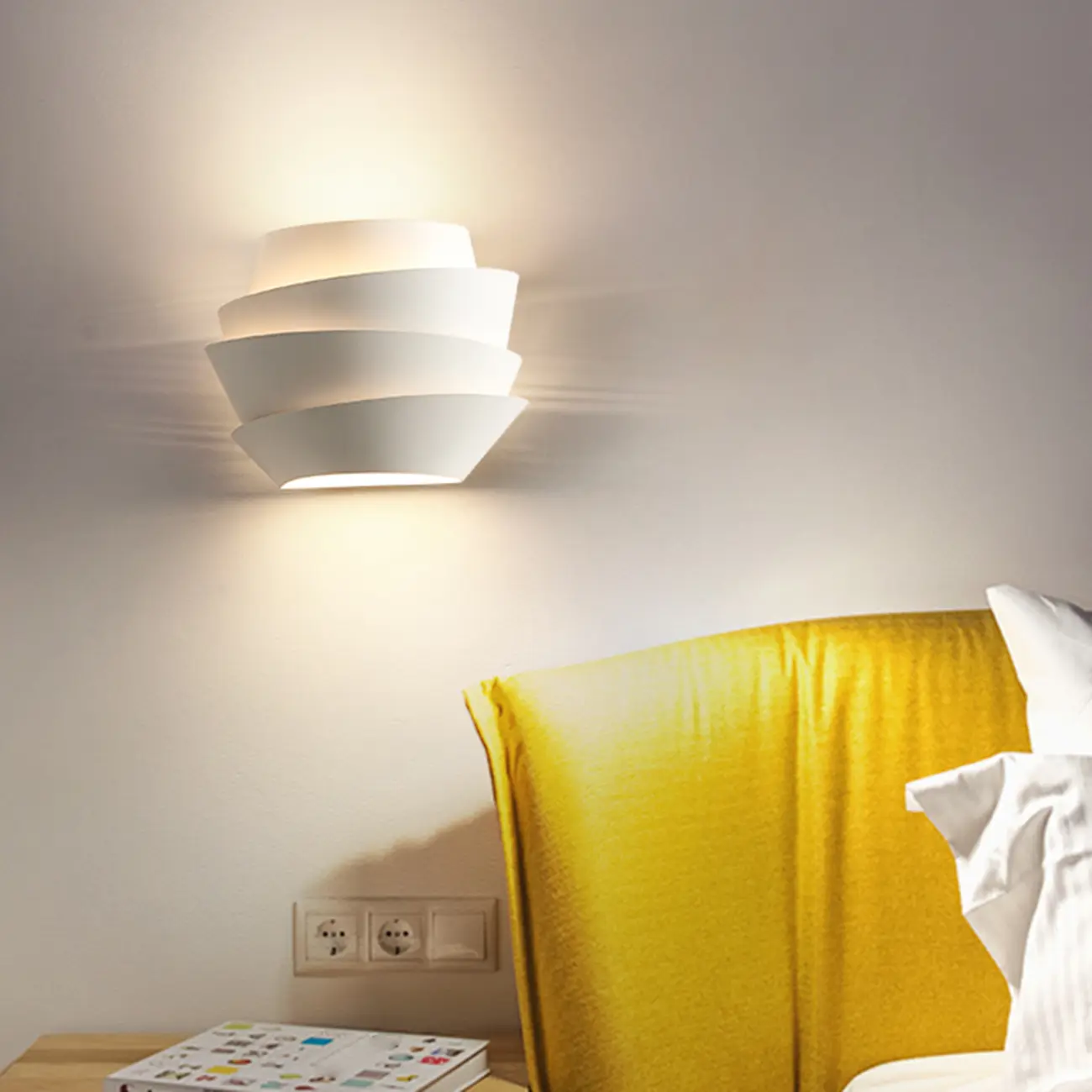 Inspired 2-Light Iron White Spiral Wall Sconce Image - 1 | homeyfad