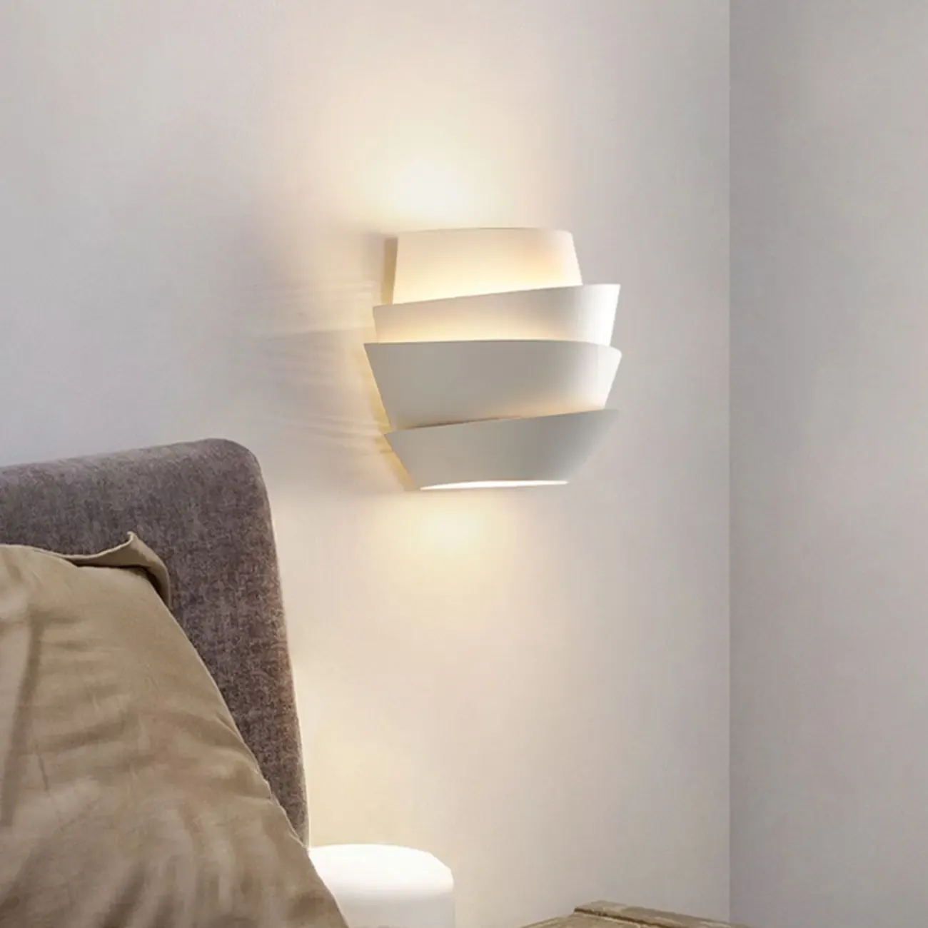 Inspired 2-Light Iron White Spiral Wall Sconce Image - 3