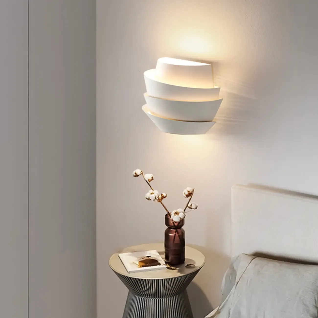 Inspired 2-Light Iron White Spiral Wall Sconce Image - 5