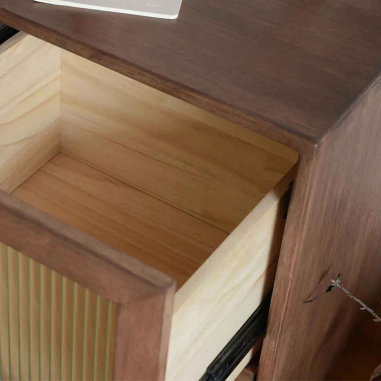 Vintage Brown Wood 2-Drawer Nightstand Image - 14 | homeyfad