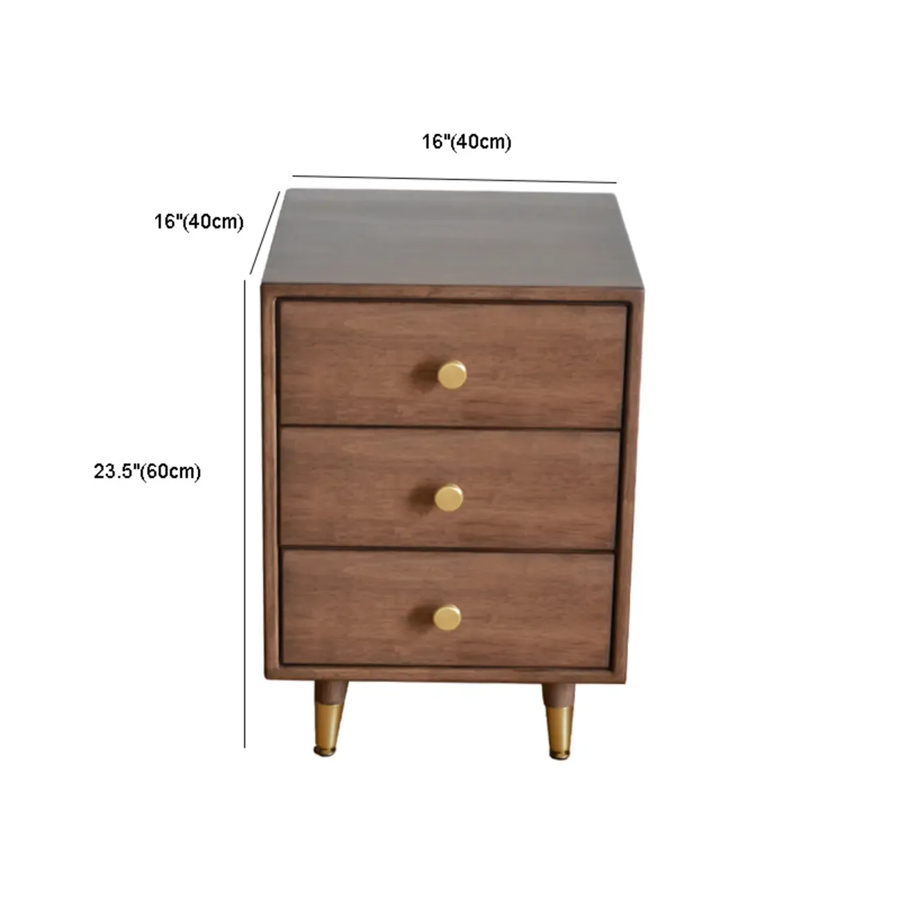 Vintage Brown Wood 2-Drawer Nightstand Image - 17