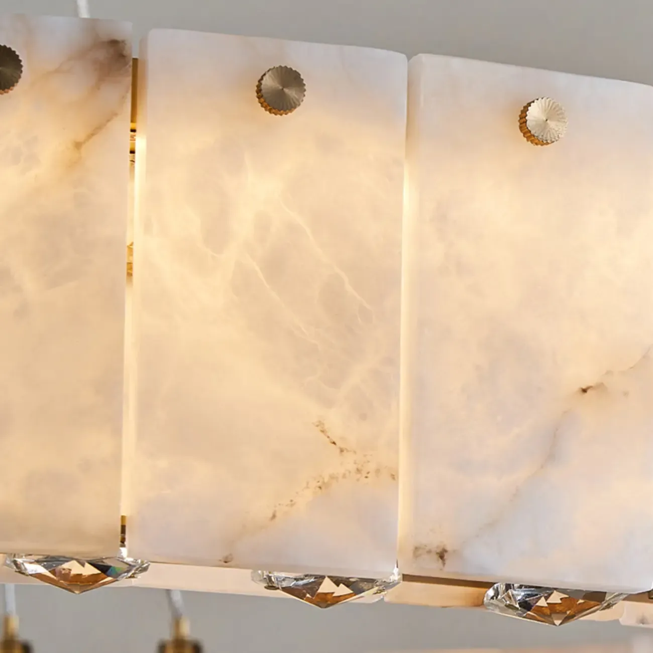 Agate Gold Circular Onyx Modern Ring Chandelier Light Image - 13