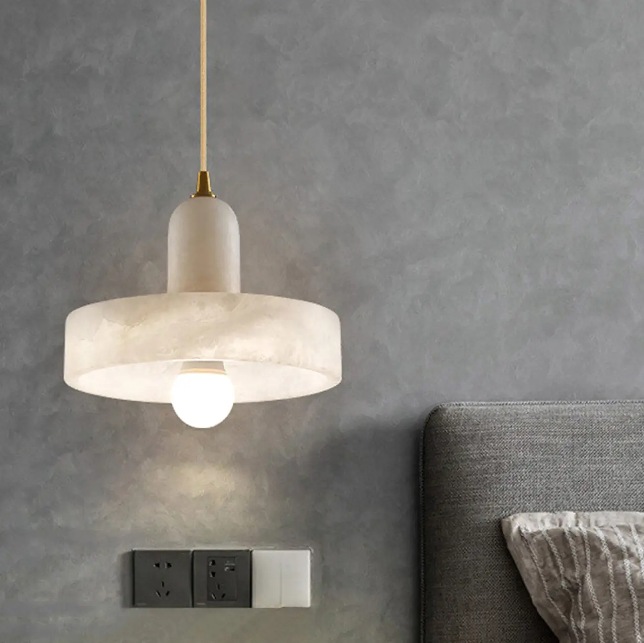 Modern Gold Metal Cylindrical Kitchen Island Pendant Light Image - 2 | homeyfad