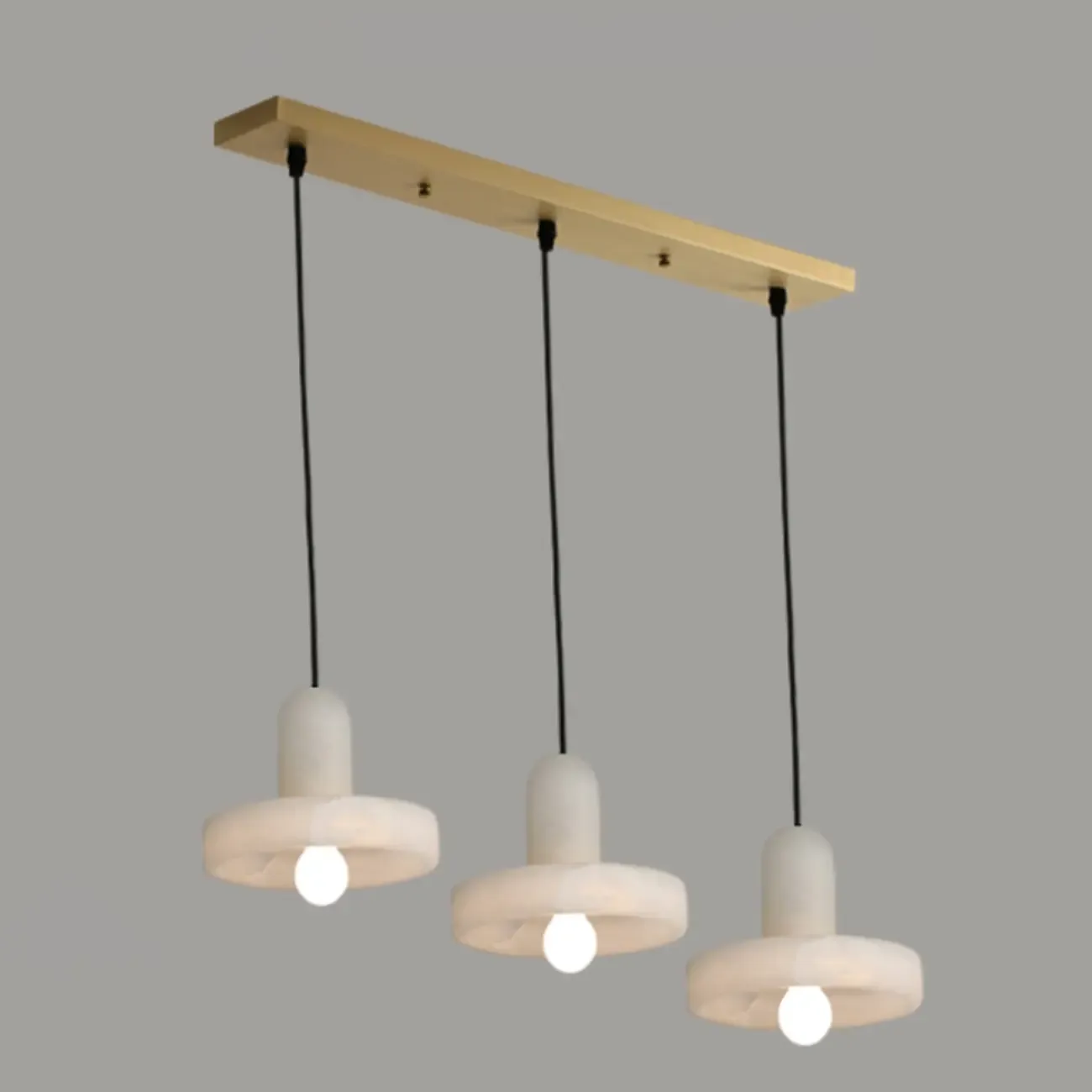 Modern Gold Metal Cylindrical Kitchen Island Pendant Light Image - 7