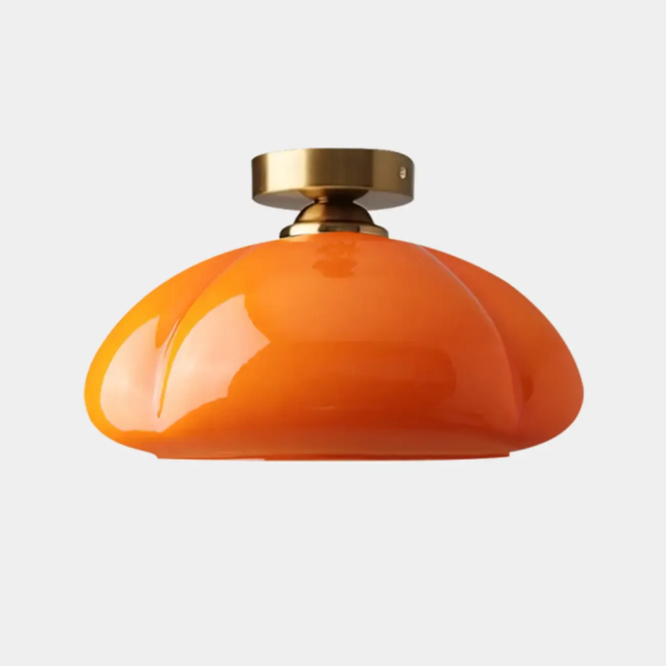 Modern Gold Glass Semi Flush Ceiling Light for Living Room Image - 3