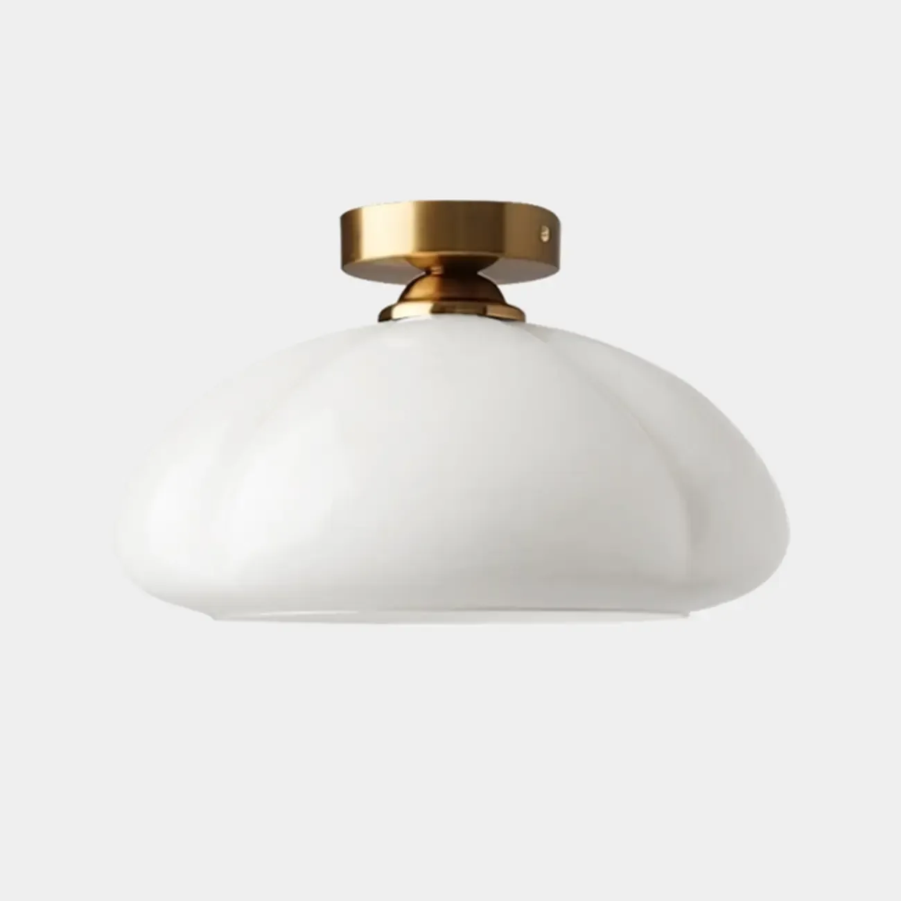 Modern Gold Glass Semi Flush Ceiling Light for Living Room Image - 4