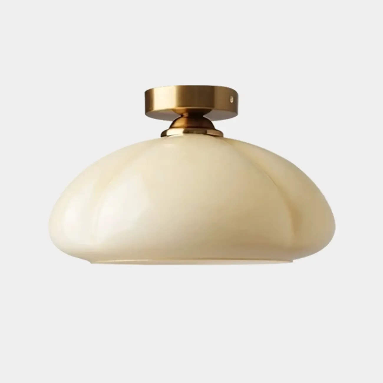 Modern Gold Glass Semi Flush Ceiling Light for Living Room Image - 5