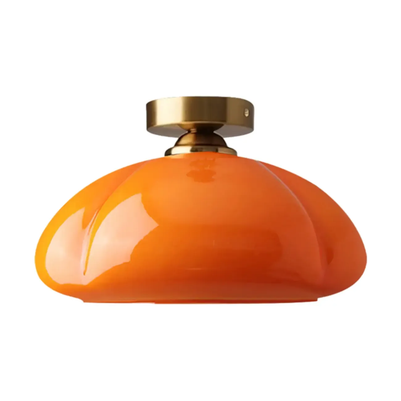 Modern Gold Glass Semi Flush Ceiling Light for Living Room Image - 8