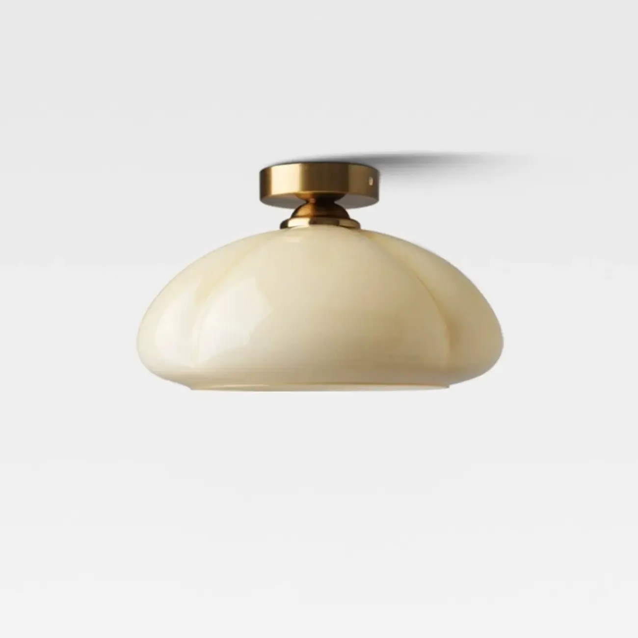 Modern Gold Glass Semi Flush Ceiling Light for Living Room Image - 9