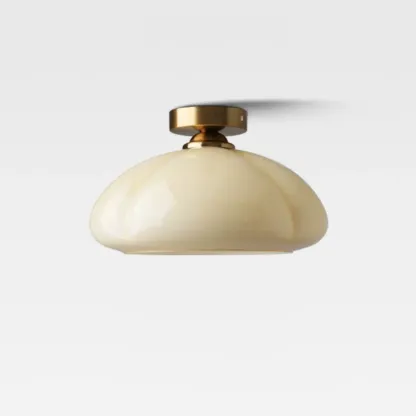 Modern Gold Glass Semi Flush Ceiling Light for Living Room Image - 9