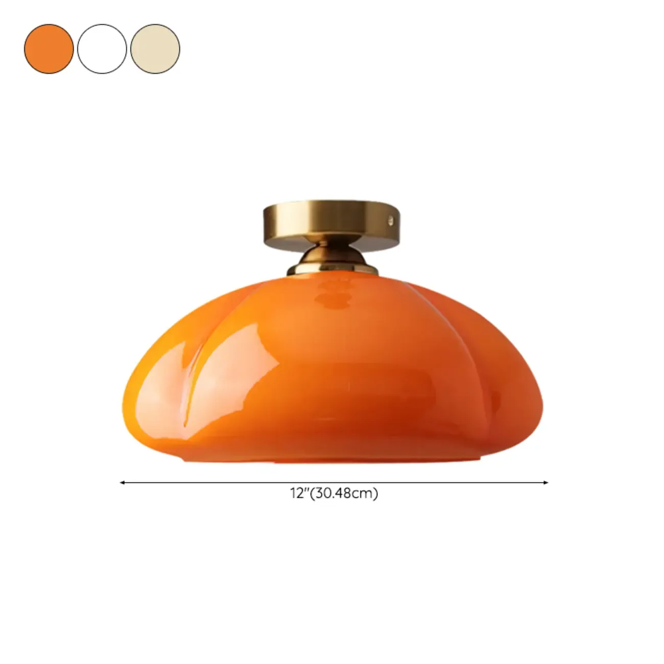 Modern Gold Glass Semi Flush Ceiling Light for Living Room #size