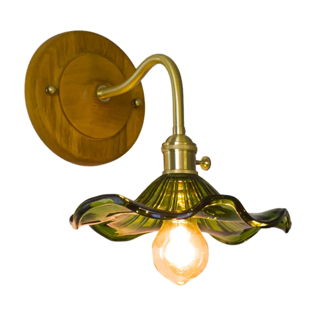 Vintage Wall Sconce with Floral Glass Shade for Indoor Space | homeyfad