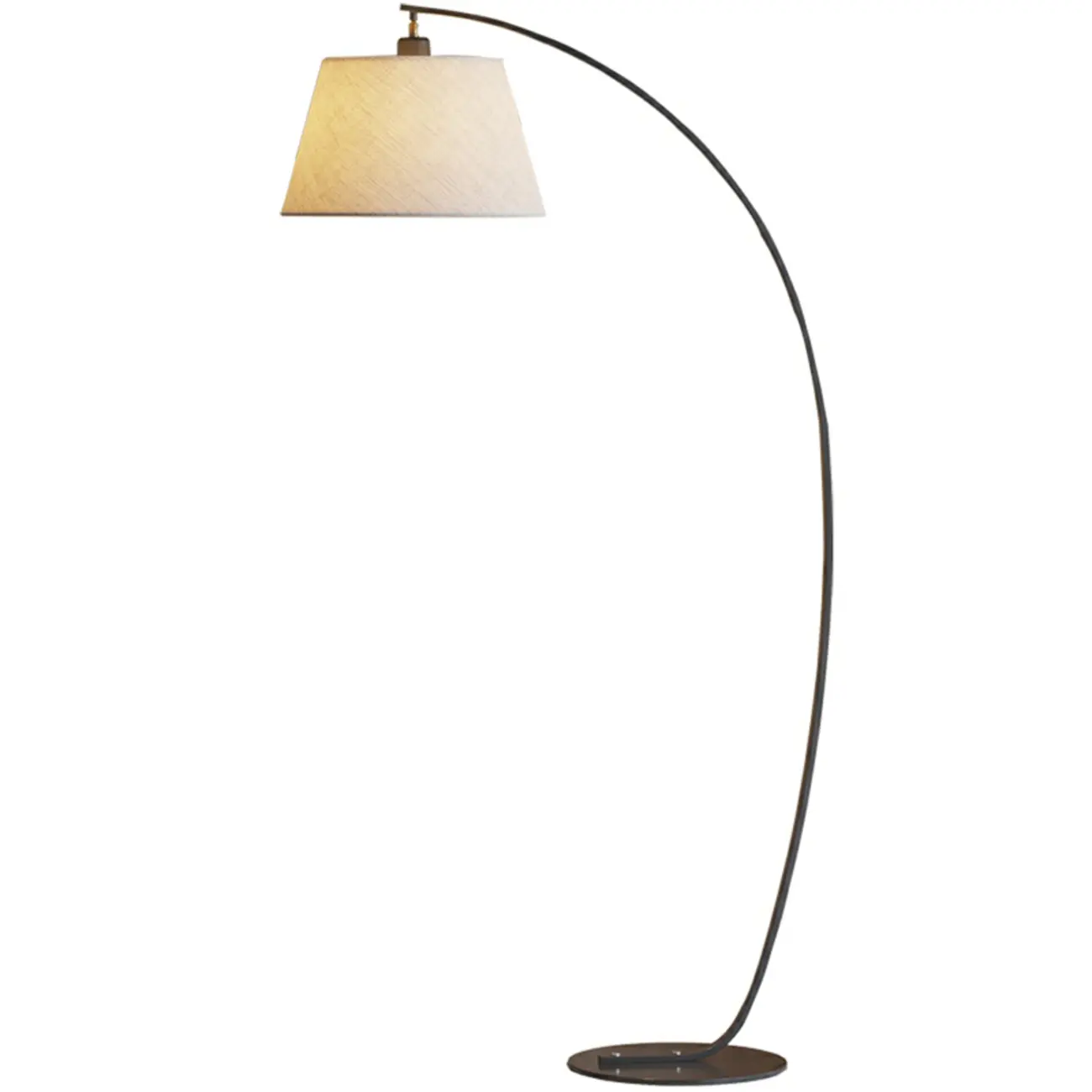 Modern Fabric Arc Floor Lamp for Living Room, Black Image - 5 | homeyfad