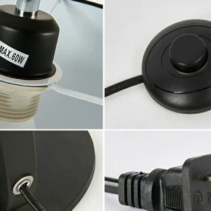 Modern Fabric Arc Floor Lamp for Living Room, Black Image - 6