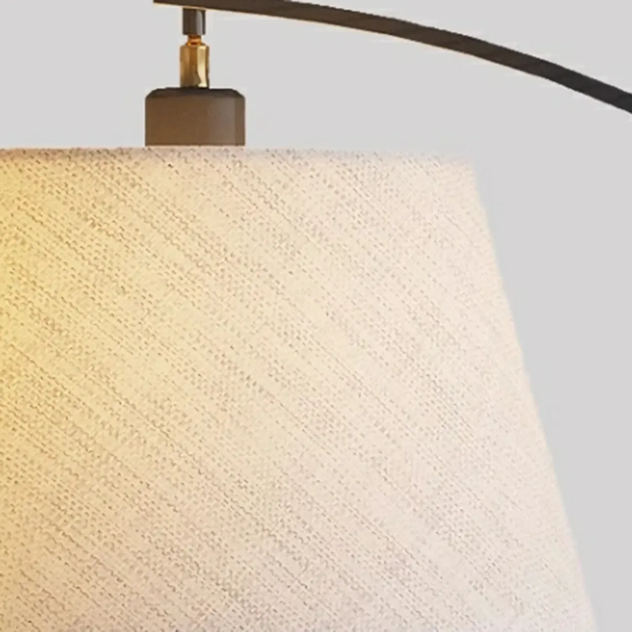 Modern Fabric Arc Floor Lamp for Living Room, Black Image - 7