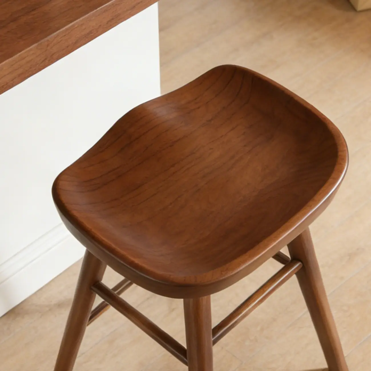 Rustic Saddle Backless Bar Stool Counter Height Image - 7 | homeyfad