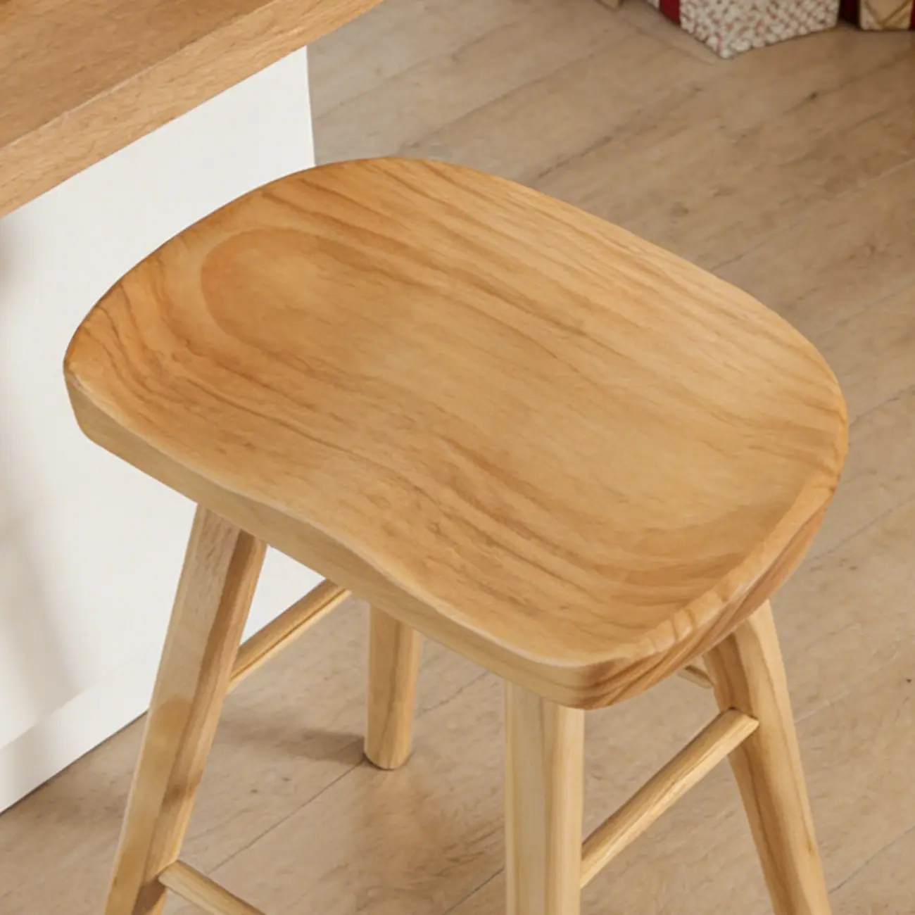 Rustic Saddle Backless Bar Stool Counter Height Image - 9 | homeyfad
