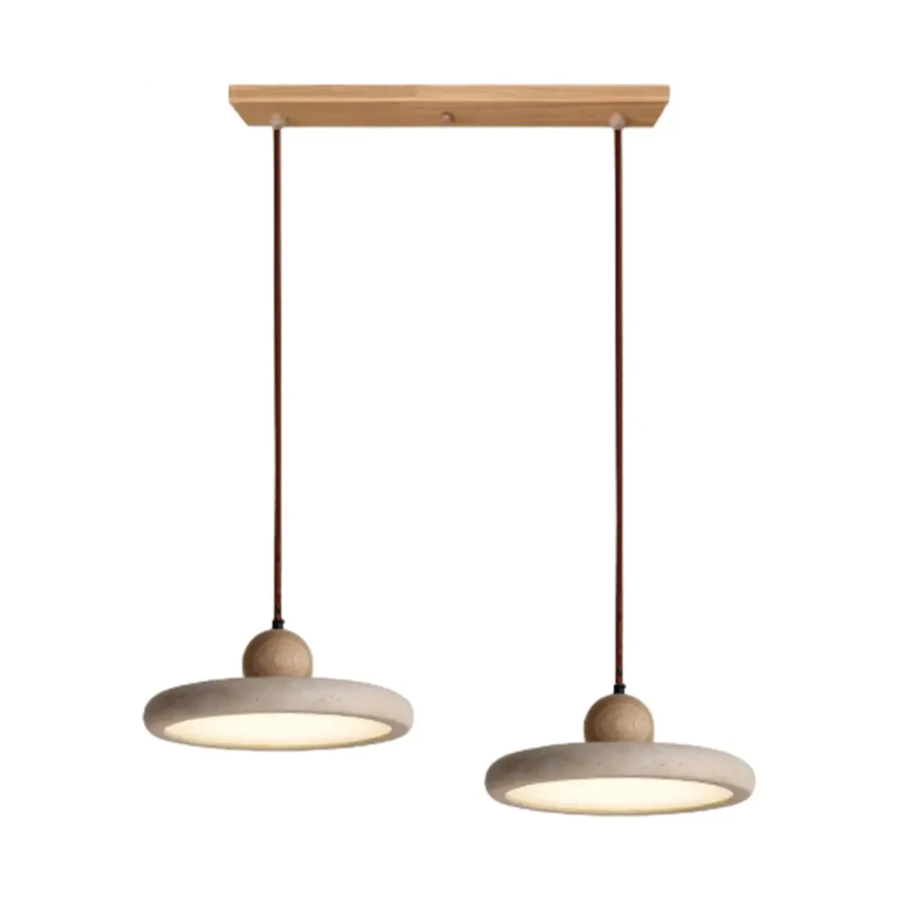 Gray Drum Stone Simplicity Adjustable Height Pendant Lighting Image - 9