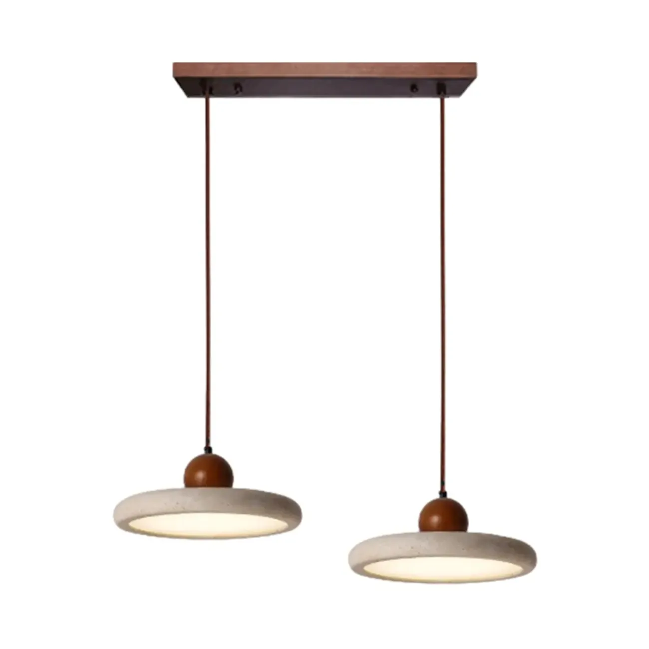 Gray Drum Stone Simplicity Adjustable Height Pendant Lighting Image - 10