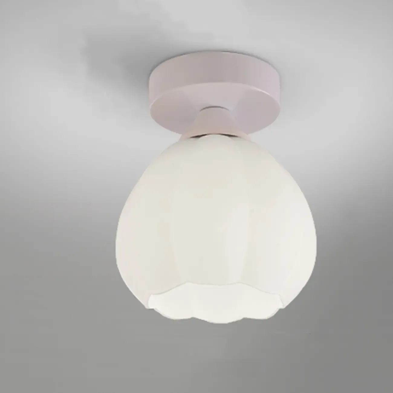 Modern Glass Semi-Flush LED Ceiling Light for Living Room Image - 2