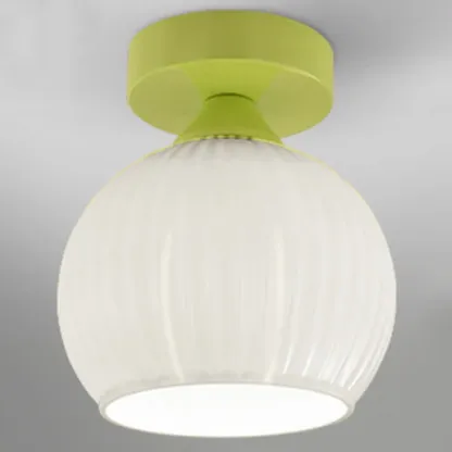 Modern Glass Semi-Flush LED Ceiling Light for Living Room Image - 5