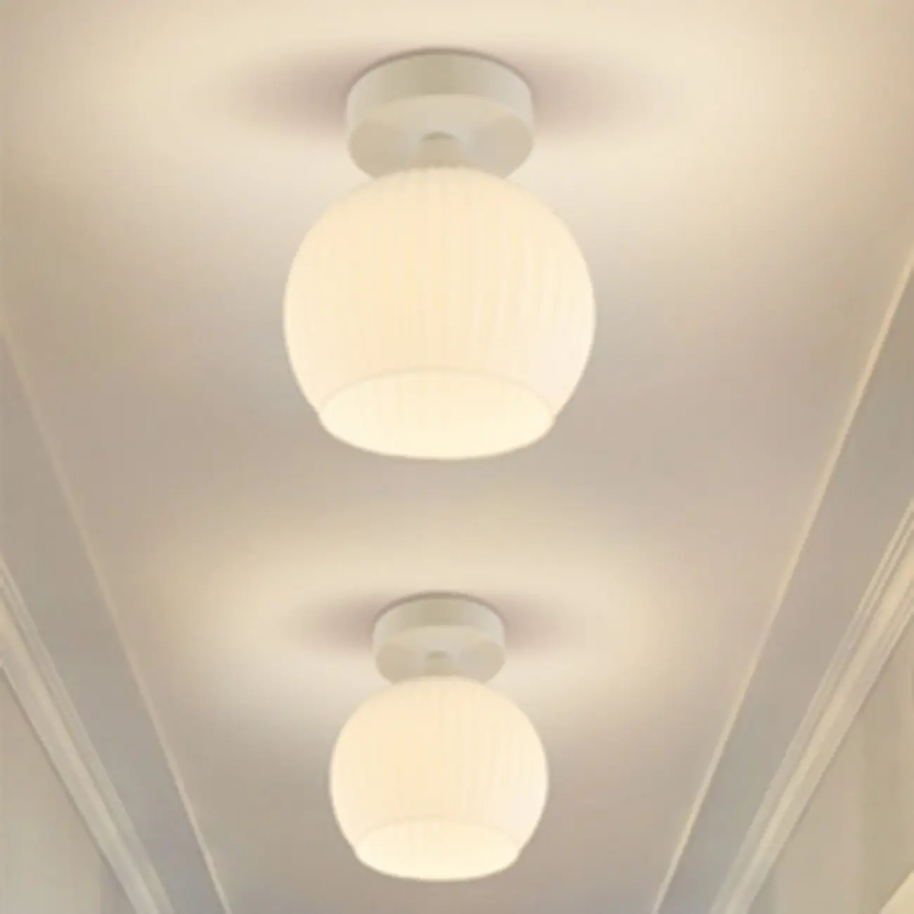 Modern Glass Semi-Flush LED Ceiling Light for Living Room Image - 6 | homeyfad