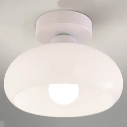 Modern Glass Semi-Flush LED Ceiling Light for Living Room Image - 8