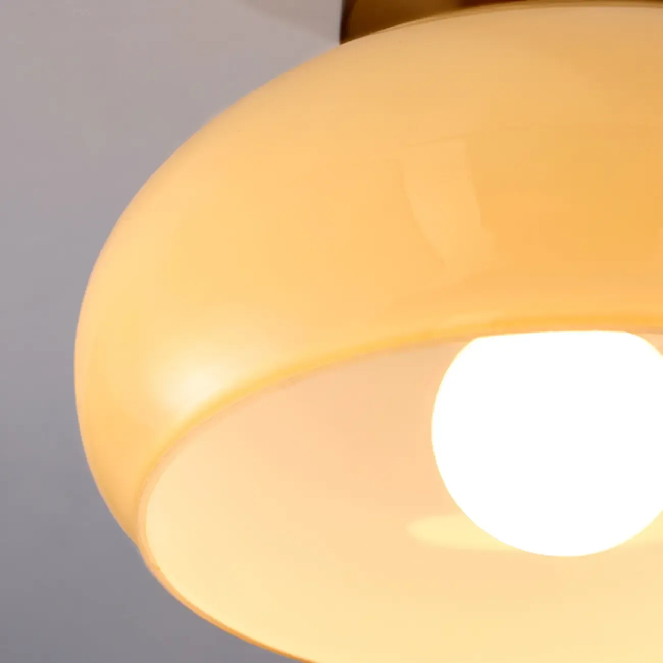 Modern Glass Semi-Flush LED Ceiling Light for Living Room Image - 12