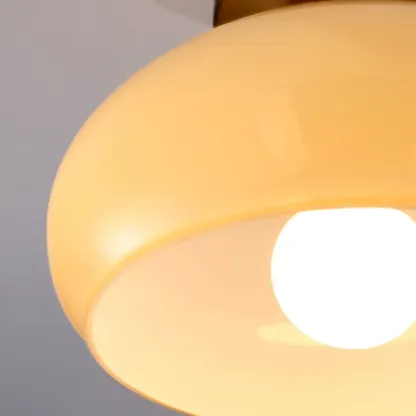 Modern Glass Semi-Flush LED Ceiling Light for Living Room Image - 12