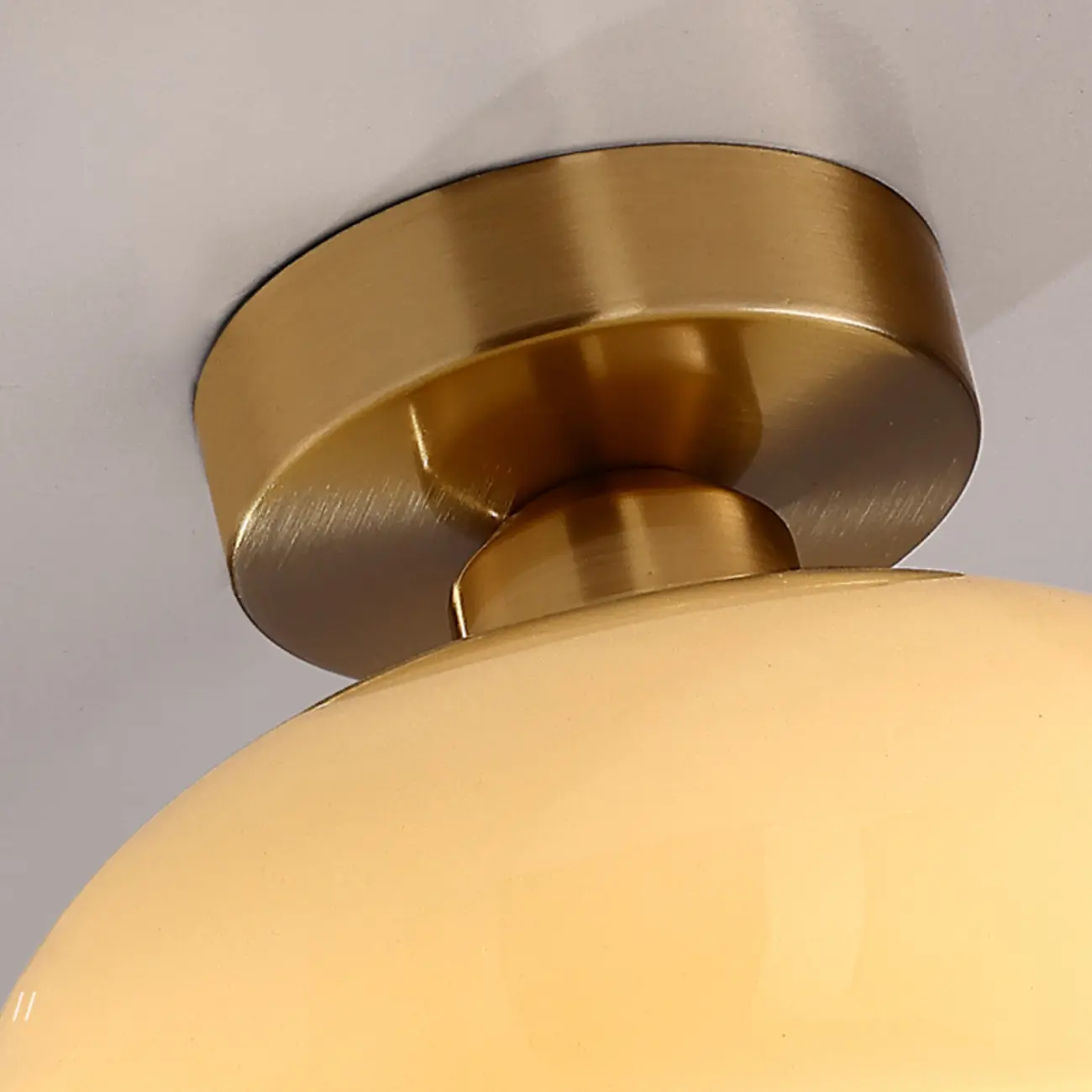 Modern Glass Semi-Flush LED Ceiling Light for Living Room Image - 15 | homeyfad