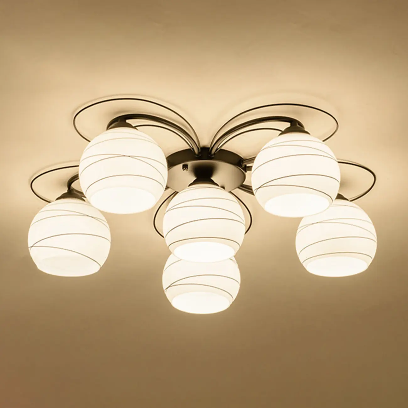 Traditional Black Cylinder Glass Semi-Flush Mount Ceiling Light | homeyfad