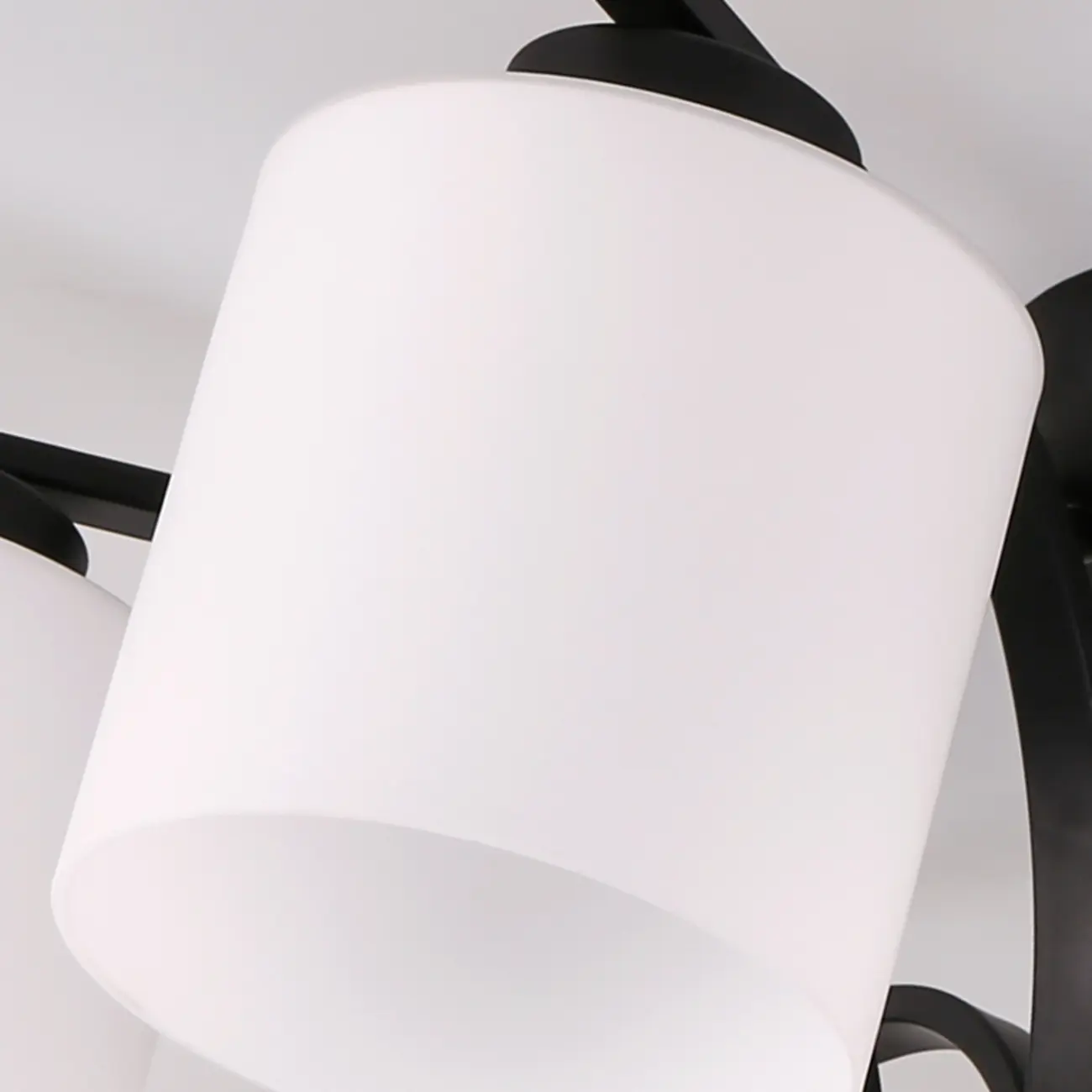 Traditional Black Cylinder Glass Semi-Flush Mount Ceiling Light | homeyfad