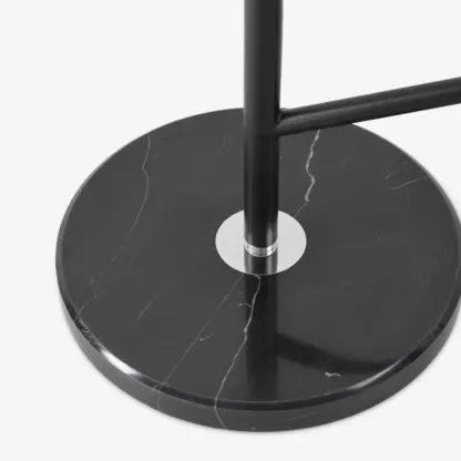 Modern Fabric Drum Shade Adjustable Arc Floor Lamp with Table