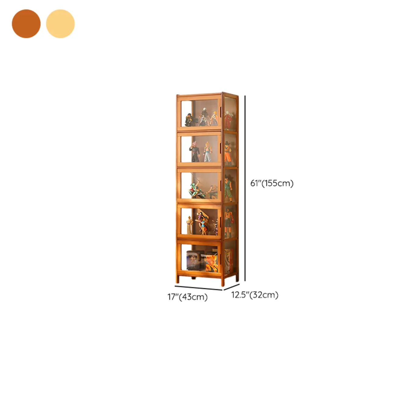 Modern Grey Bamboo Glass Display Cabinet for Living Room Image - 37 | homeyfad