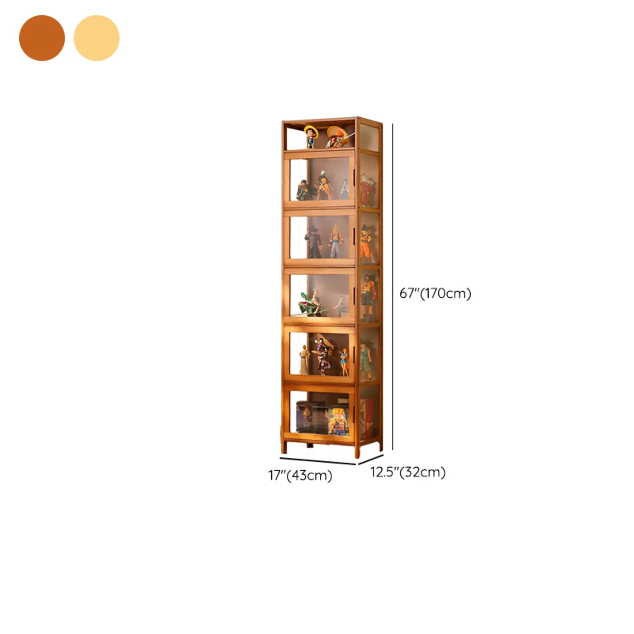 Modern Grey Bamboo Glass Display Cabinet for Living Room Image - 38 | homeyfad