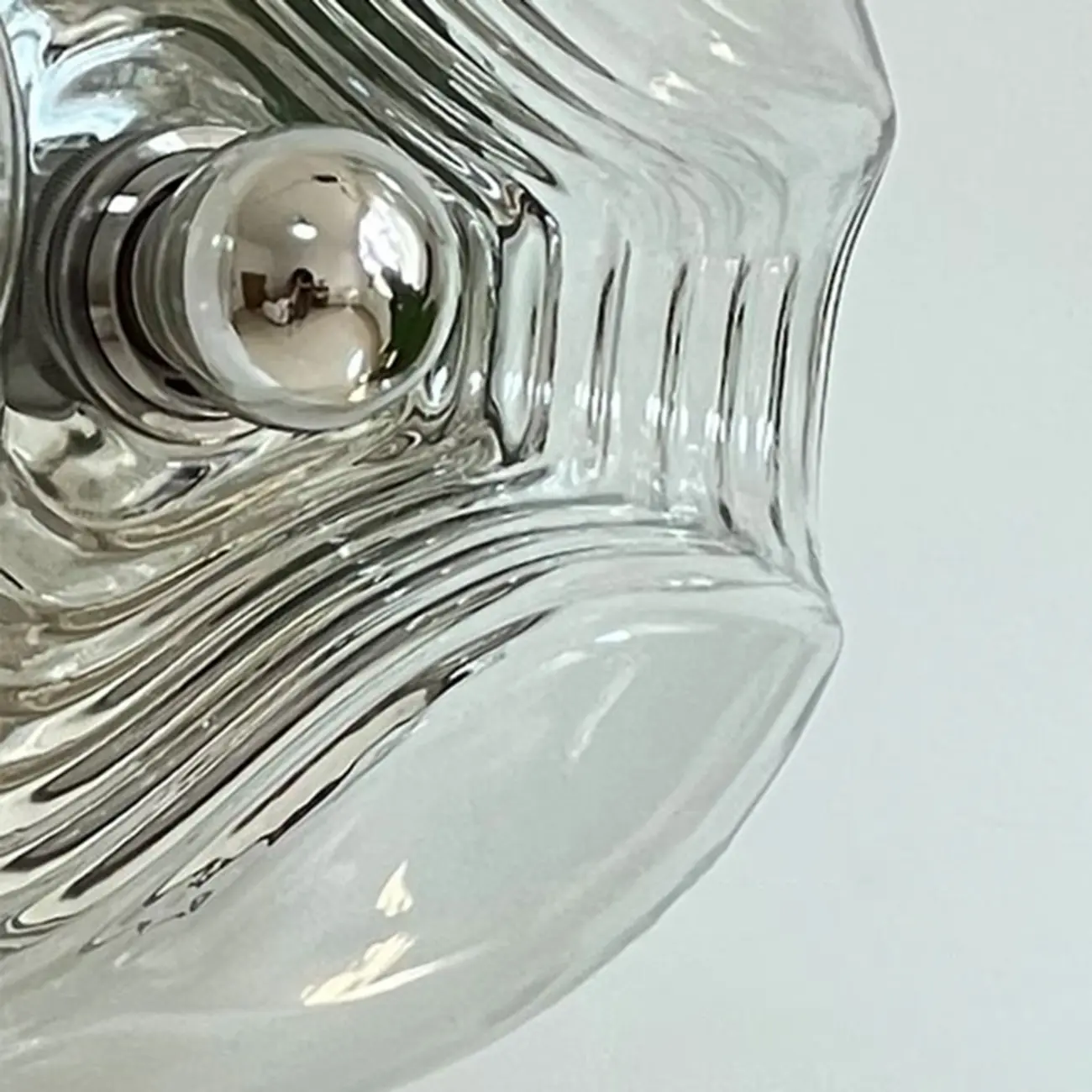 Contemporary Glass Clear Round Wall Sconce Image - 12 | homeyfad