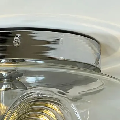 Contemporary Glass Clear Round Wall Sconce Image - 13