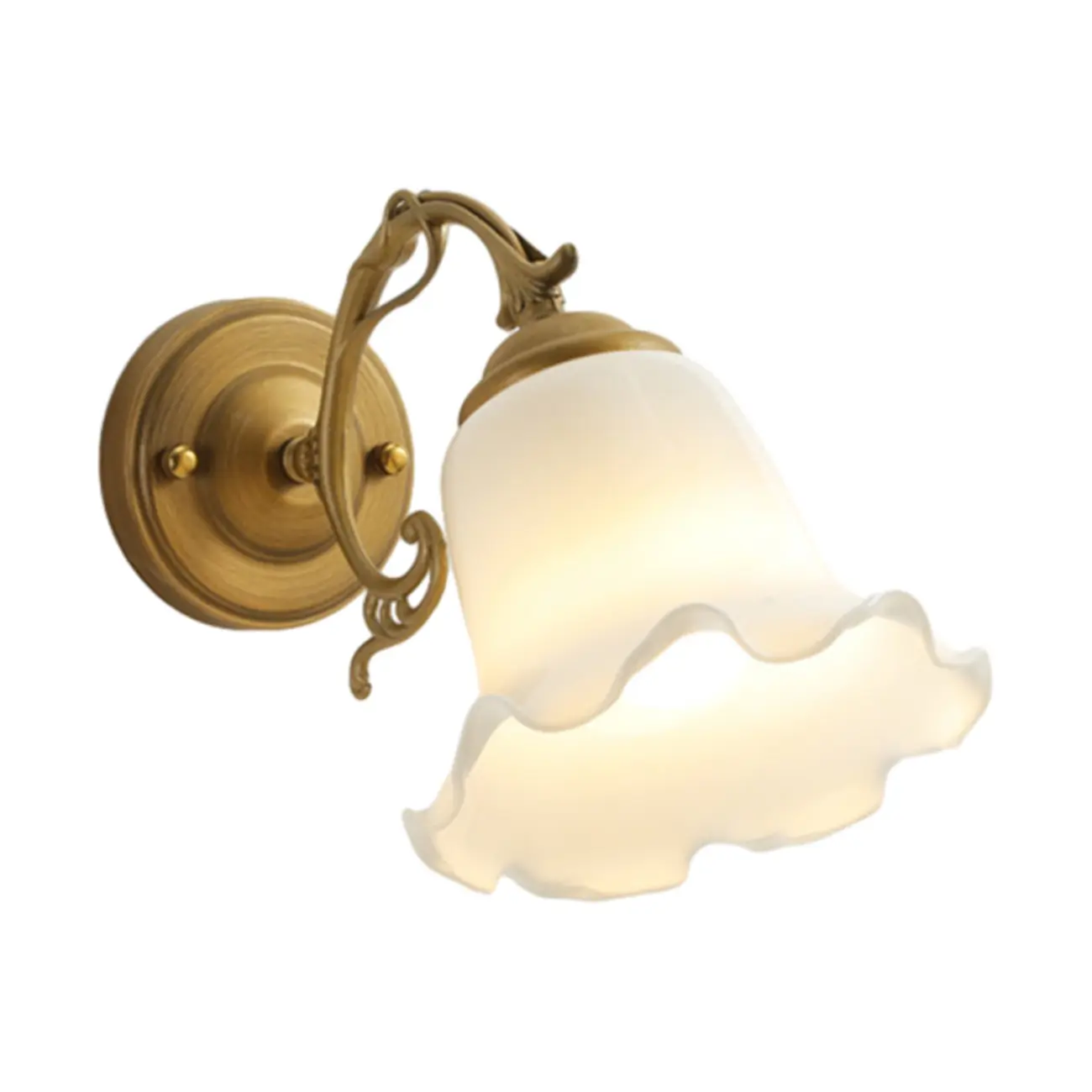 Vintage Gold Geometric Frosted Glass Indoor Wall Light Image - 5 | homeyfad