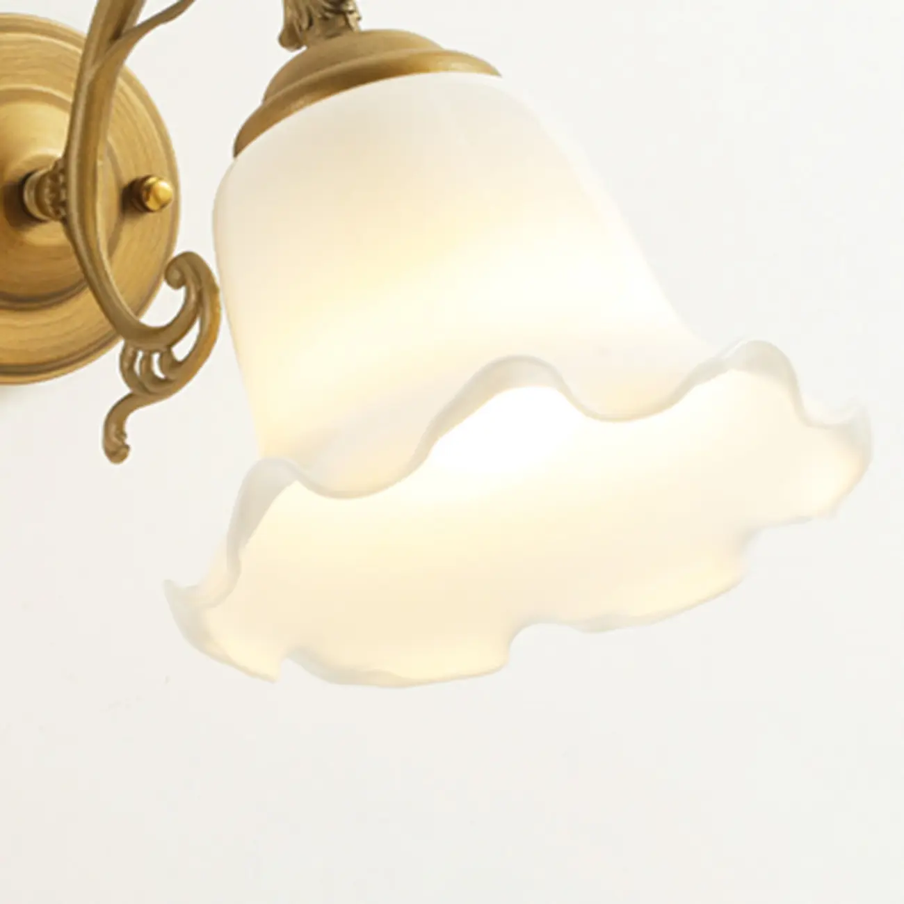 Vintage Gold Geometric Frosted Glass Indoor Wall Light Image - 7 | homeyfad