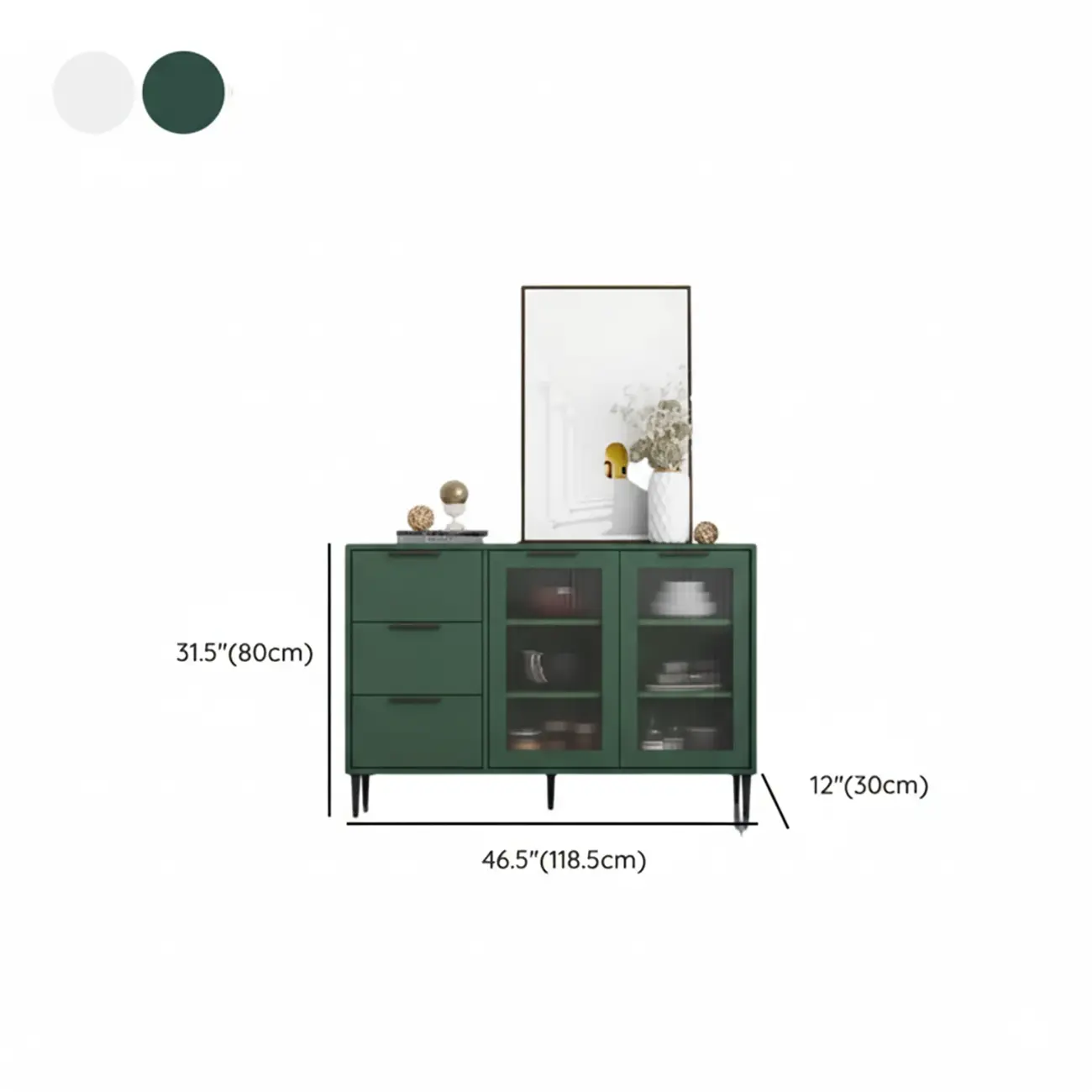 Modern Wooden Sideboard with Glass Doors & Drawers Image - 19 | homeyfad