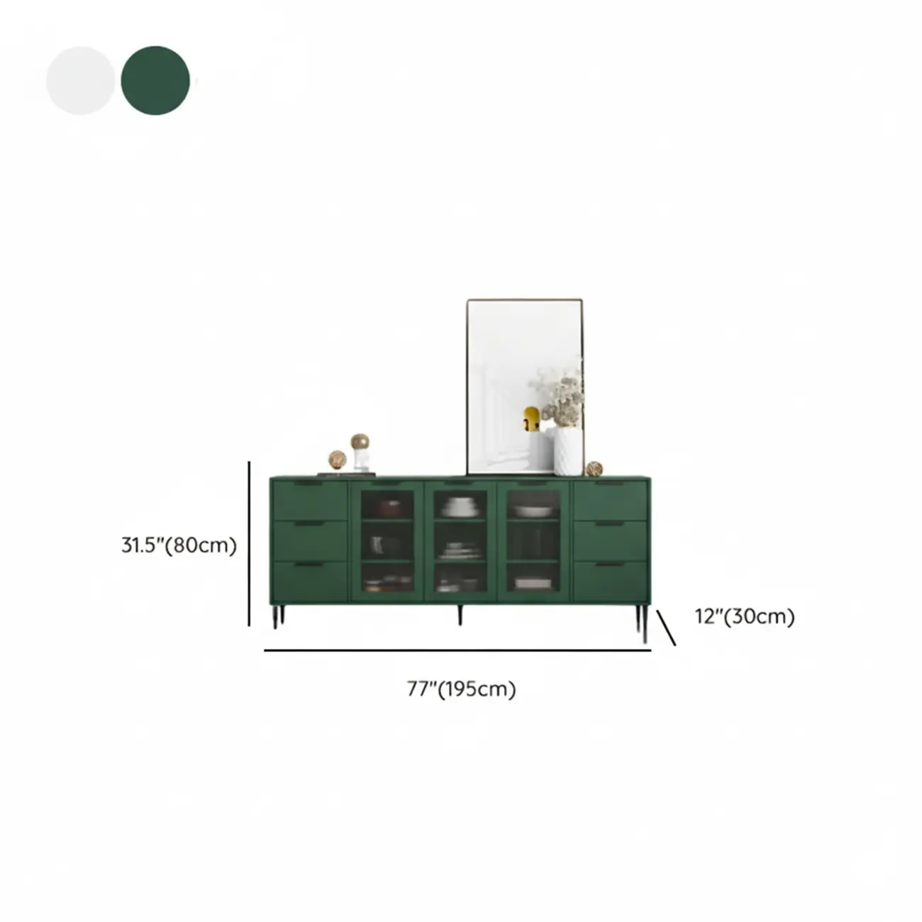 Modern Wooden Sideboard with Glass Doors & Drawers Image - 21 | homeyfad
