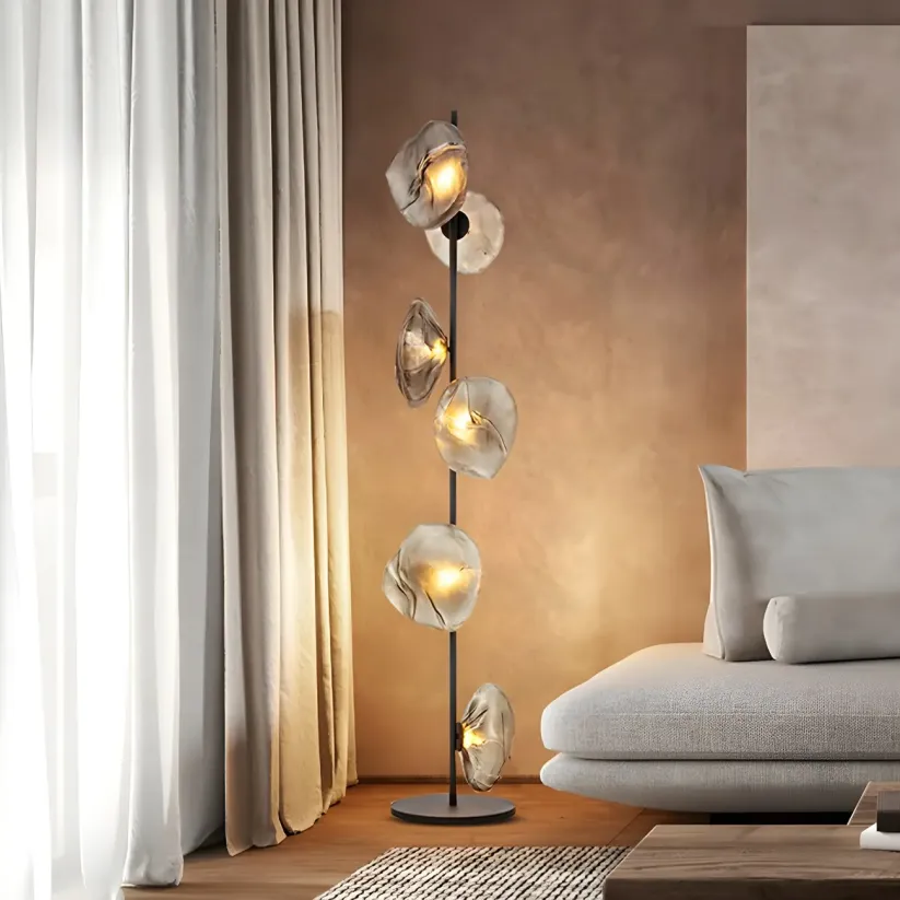 Modern Prismatic Glass LED Floor Lamp Plug-In for Living Room Image - 1 | homeyfad